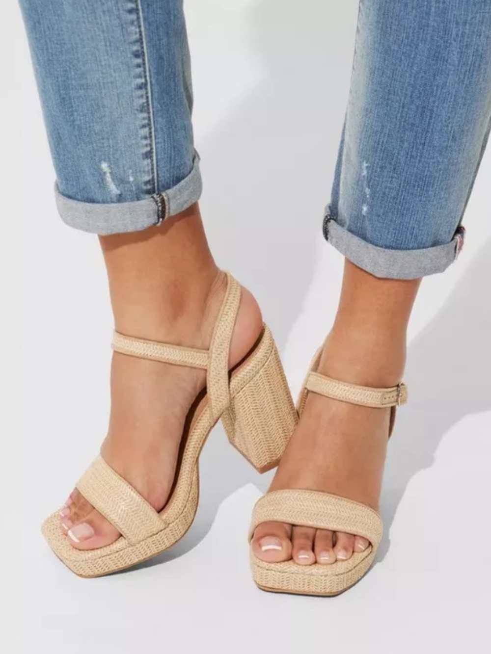 Torrid Raffia Platform Heel Sandal Size 11WW new with tags
